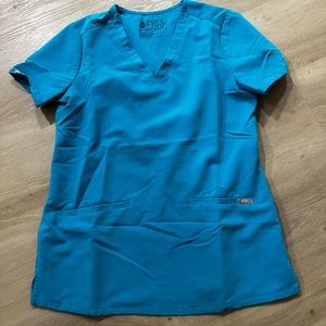 FIGS Casma Three Pocket Scrub Top - XS, Teal